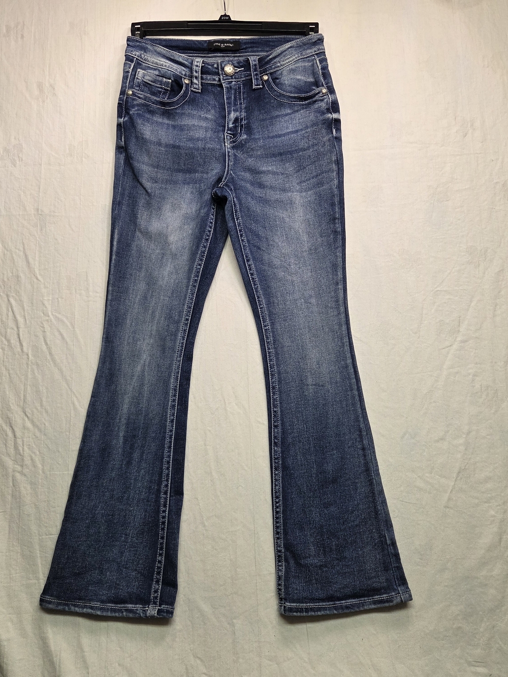 Fire & Rain Denim Y2K Embroidered Flap Pocket Flare Bootcut Jeans Women's Size 9